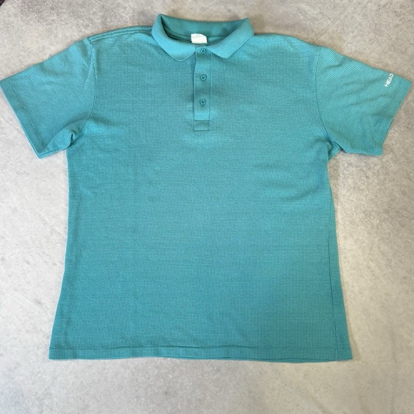VTG 90's‎ Head Sports Wear Retro S.S. Teal Knit Weave Tennis Polo Size Large - Picture 1 of 7